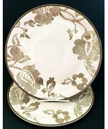 Threshold Leaf Design Melamine Dinner Plates 10.75&quot; Set of 2 Tan - $20.51 CAD