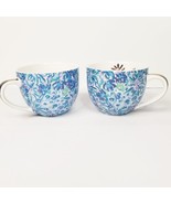 Lilly Pulitzer High Maintenance Blue Ceramic Mugs with Gold Handle (set ... - $39.95