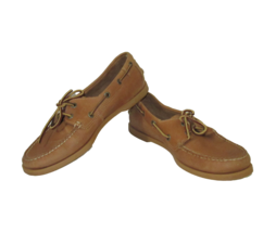 LL Bean Boat Shoes Womens Size 9 Brown Leather Loafer Lace Up Moccasin F... - £23.52 GBP