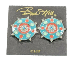 Birch Hill Womens Blue and Red Circular Clip On Earrings New - £14.49 GBP