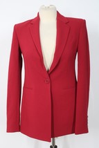 Theory 0 Bright Raspberry Red Power Jacket 2 Crepe One-Button Blazer - £75.27 GBP