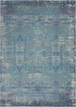 5&#39; X 7&#39; Blue Southwestern Power Loom Area Rug - £159.03 GBP