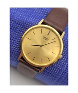1982 SEIKO Ultra-Thin Analog Quartz Watch 8620-0019 Men Gold Tone Works VTG - €64,96 EUR
