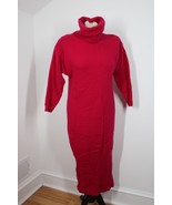 Vtg Jennifer Moore PS Fuchsia Pink Lambswool Fitted Turtlenck Long Sweat... - £22.41 GBP