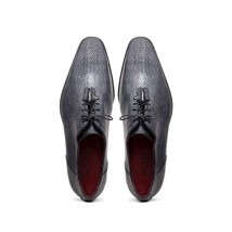 Pannuci Exotic Classic Dress Oxford Shoes Black image 4