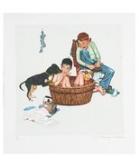 &quot;Lickin&#39; Good Bath&quot; by Norman Rockwell Lithograph on Arches Paper Etting... - £753.62 GBP