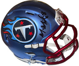 Marcus Mariota signed Tennessee Titans Blue Blaze Speed Mini Helmet #8- JSA Witn - £88.16 GBP