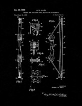 Archery Bow With Draw Force Multiplying Attachments Patent Print - Black Matte - £6.23 GBP+