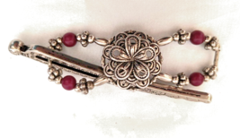 Lilla Rose Flexi-Clip Medallion Silver Color Metal Appx 2 1/2 inches Long - £11.87 GBP