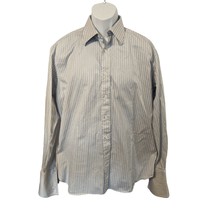 Ike Behar French Cuff Button Up Dress Shirt Mens Size 16-35 Striped Long Sleeve - £10.93 GBP
