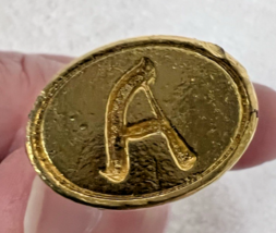 Script Style Initial Letter A Brass Wax Seal Stamp Ornate Handle Top 1 7... - $18.32