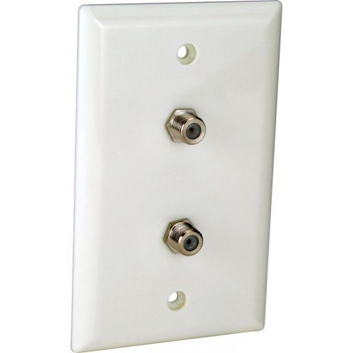 WJ-F2-I Smooth Wall Jack 2-F Connector Ivory - $1.23