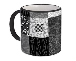 Arabesque Patchwork Black : Gift Mug Abstract All Occasion Birthday Christmas - £12.57 GBP