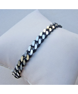 ITALIAN 925 STERLING SILVER OXIDIZED CUBAN CHAIN BRACELET 6.75&quot;  13.9g - $1,029.05 MXN