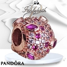 Pandora Rose Gold, Pink Kiss Pave Charm #788702C01 US SELLER - $719.11 MXN