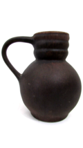 Vintage Studio Brown Ceramic  Rustic Pitcher Vase  Kitchen Decor Signed - $54.45