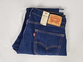 Levi&#39;s 505 Regular Zip Fly Straight Leg Denim Jeans 34X32 Mens Dark Blue... - $34.99