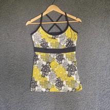 Soybu Crossback Tank Top Women M Yellow Gray Yoga Casual Strappy Strap Shirt - $13.39