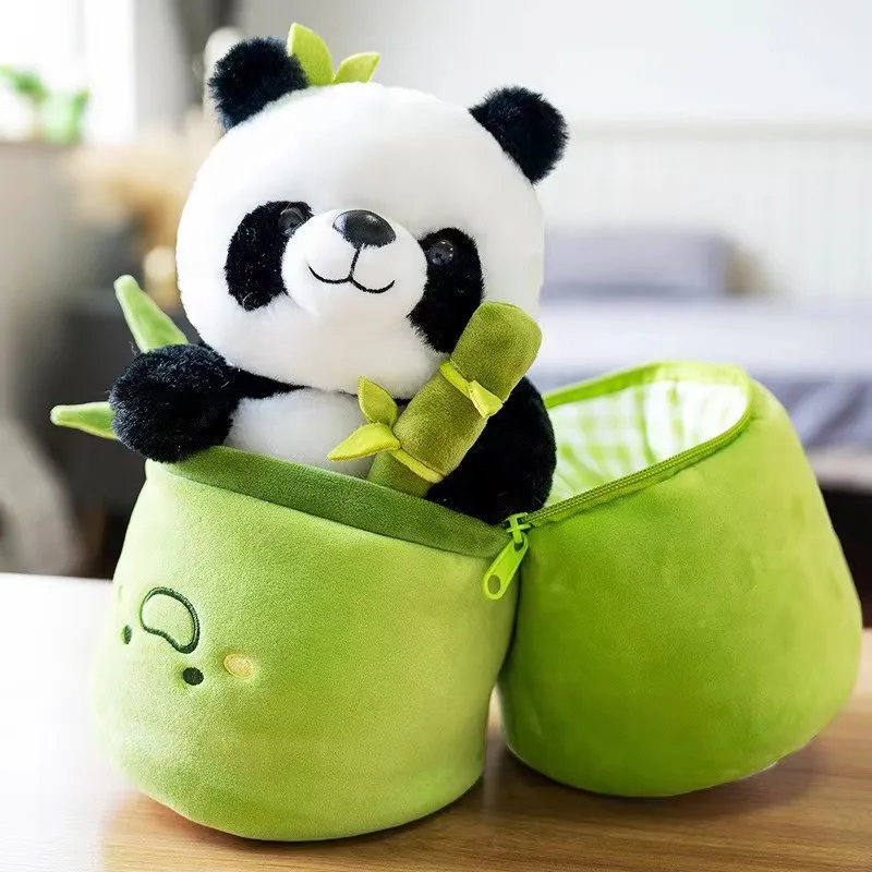 New Bamboo Panda Plush Stuffed Toy Soft Bag Simulation Cute Pillow Cat D... - $7.20