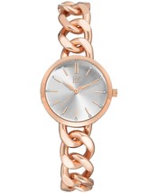 I. N.c. Mujer Tono Oro Rosa Cadena Cubana Esfera de Cristal Reloj Pulsera 30mm - £14.92 GBP