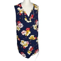 Old Navy Floral Shift Dress Blue Hawaiian V Neck XL Sleeveless Women - £7.70 GBP
