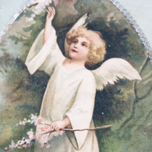 Vintage Embossed Loving Easter Greetings Cupid Angel Picking Flowers Card - £7.47 GBP