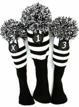 20 PACK SET Knit Vintage Pom Headcover 3 pc Head cover Golf Club Headcovers - £290.12 GBP