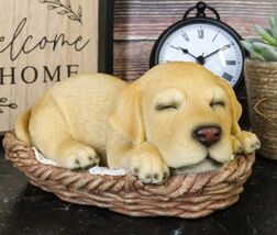 Ebros Lifelike Adorable Labrador Retriever Sleeping in Basket Statue 6.2... - €23,19 EUR