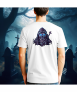 Grim Reaper Skull T-Shirt | Blue Eyes Hooded Figure | Gothic Horror Tee - $26.37 CAD+
