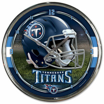 Tennessee Titans Clock Round Wall Style Chrome - $1,509.65 MXN