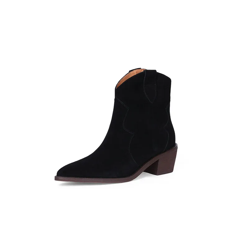 NEW Autumn Women Boots Pointed Toe  Heel Shoes Women   Black Shoes for Women Con - $193.16