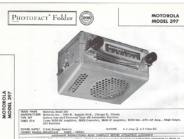 1957 MOTOROLA 397 Universal AM Car RADIO Receiver Photofact Repair MANUAL - $9.89