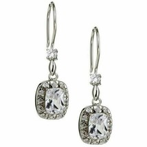 Celebrity Princess Cut Diamond Alternatives Dangle Earrings 14k Gold over Base  - $39.19