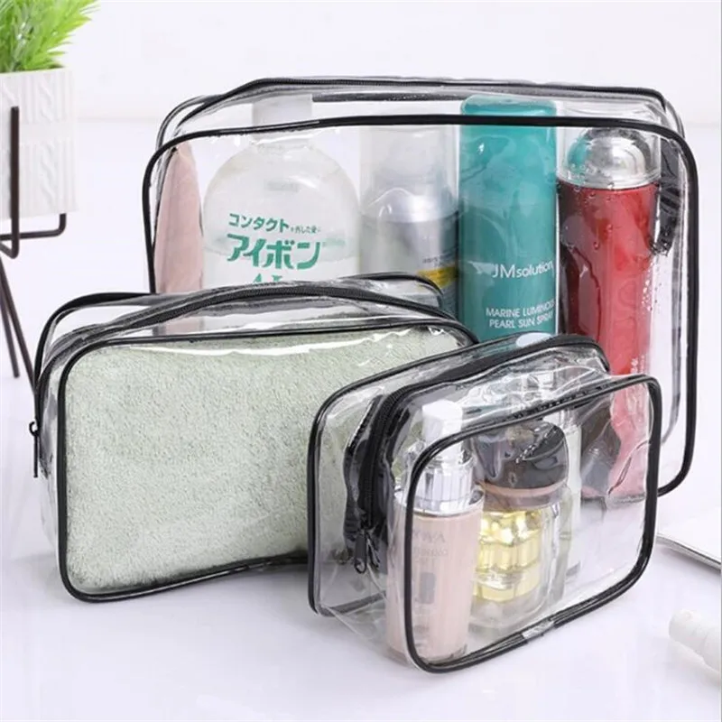 Travel PVC Cosmetic Bags Women Transparent Clear Zipper Makeup Bags Orga... - $53.83