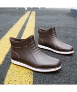 Men Rubber Boots with Sock Warm Winter Water Shoes Waterproof New Male A... - £39.07 GBP