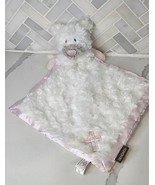 Demdaco Lovey White &amp; Pink Angel Bear &amp; Cross Satin Trim Security Blanke... - $16.78
