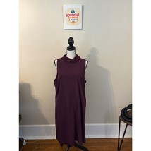 Athleta Purple Sheath Dress Mock Neck Sleeveless L - $553.18 MXN