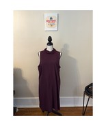 Athleta Purple Sheath Dress Mock Neck Sleeveless L - $553.18 MXN