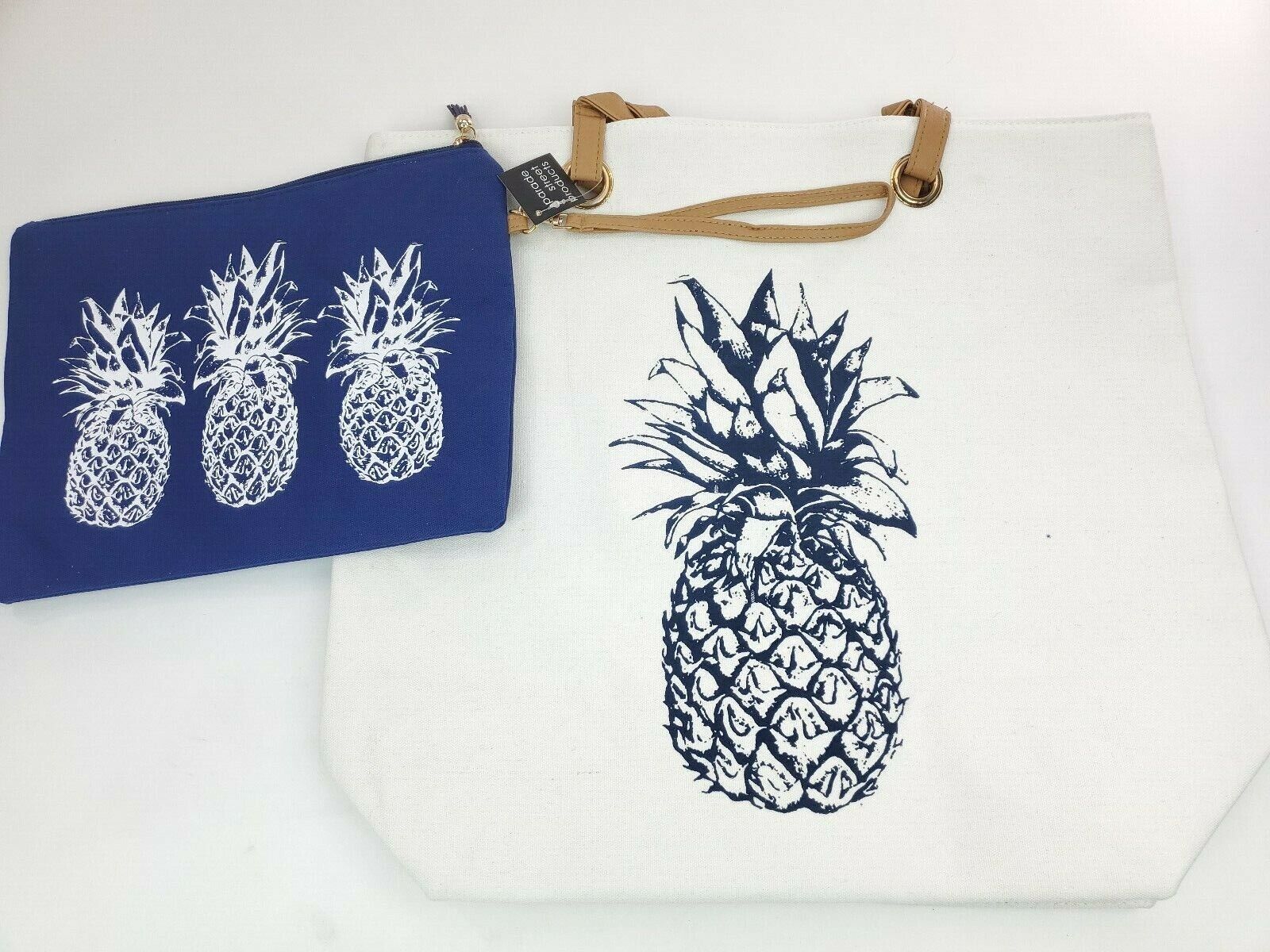 PARADE STREET PRODUCTS Pineapple Tropical Canvas Tote Bag Set - $8.40