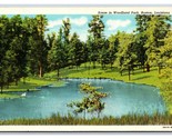 Scene IN Woodland Park Ruston Louisina La Unp Lino Cartolina V3 - $6.10