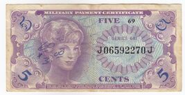 USA 5 Cents Militär-Zahlungszertifikat Serie 641 Selten - $32.07