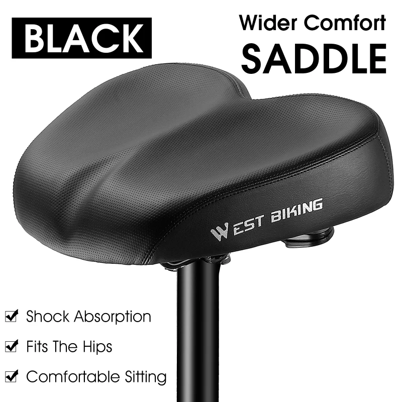 WEST BIKING No Nose Bicycle Saddle Ergonomic Widen Thicken Folding Electric MTB  - $219.27