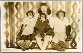 Chimpanzees and Woman - Photo Postcard A28 - £6.06 GBP