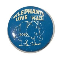 Elephants Love Peace Anti-War Political Pinback Button Pin 1-3/4” - £3.86 GBP