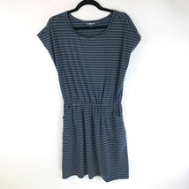Toad &amp; Co Mini Dress Pockets Elastic Waist Knit Stretch Striped Navy Blue S - $24.08