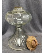 Vintage Clear Glass Oil Lamp 9” No Chimney - £20.24 GBP