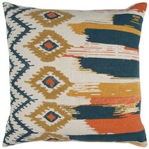 Blue Mustard Ikat Pattern Throw Pillow - $1,191.77 MXN