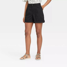 A New Day Women&#39;s Black Pleat Front Shorts with Pockets - Size: XS - £12.95 GBP