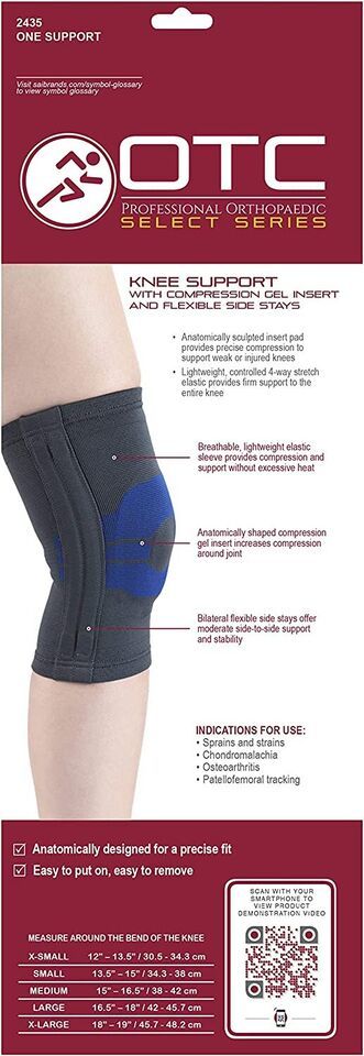 OTC Knee Support Compression Gel Insert Flexible Side Stays (Multicolor) Small Item image 4