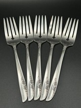 Vintage 1946 Tudor Plate Oneida Community Queen Bess II Set Of 5 Salad Forks - £24.02 GBP